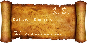 Kulhavi Dominik névjegykártya